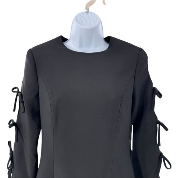 Hyacinth House NEW Black Bow Long Sleeve Belinda Cocktail Mini Dress Size XS - Picture 5 of 11